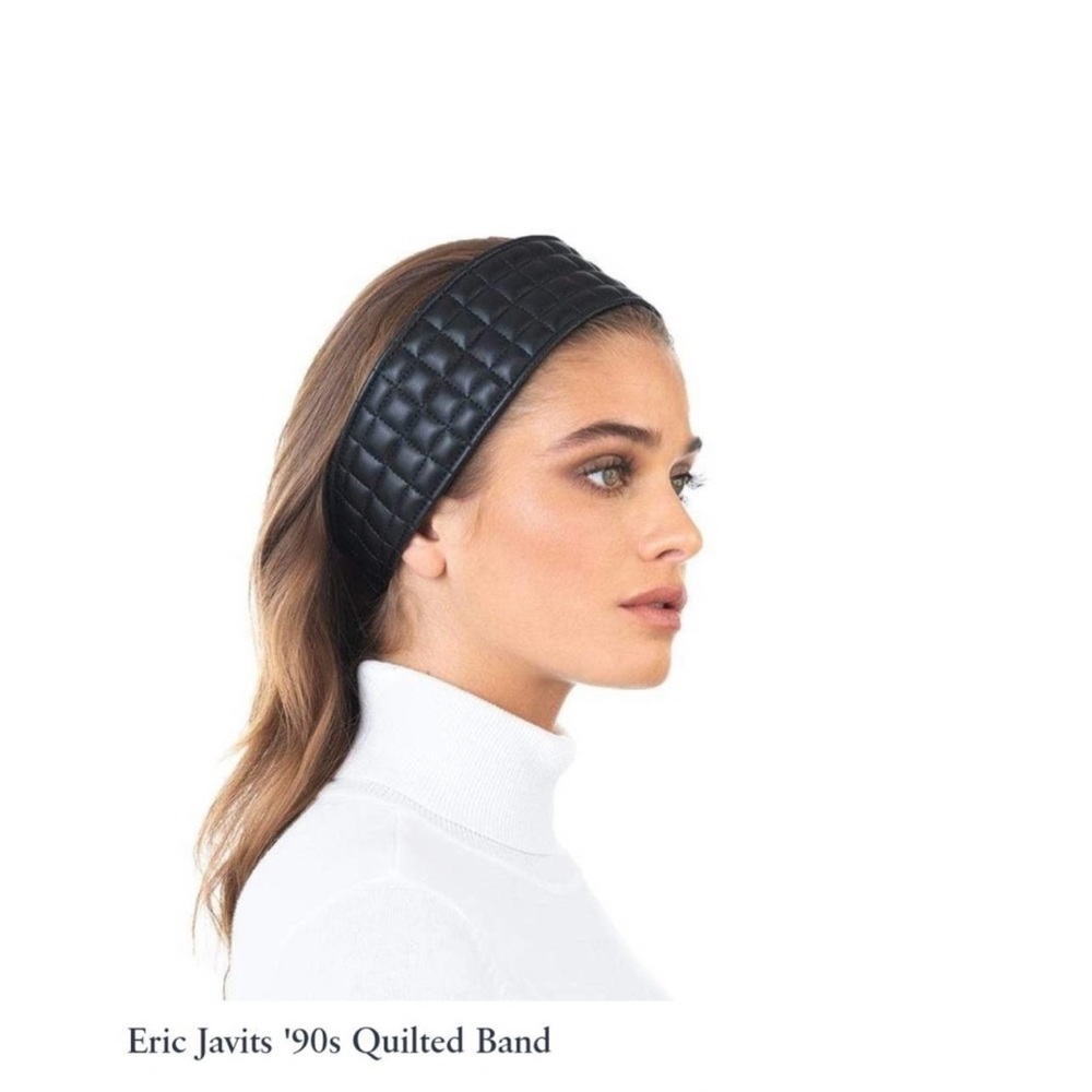 Brown Eric Javits ‘90s quilted headband NWT
